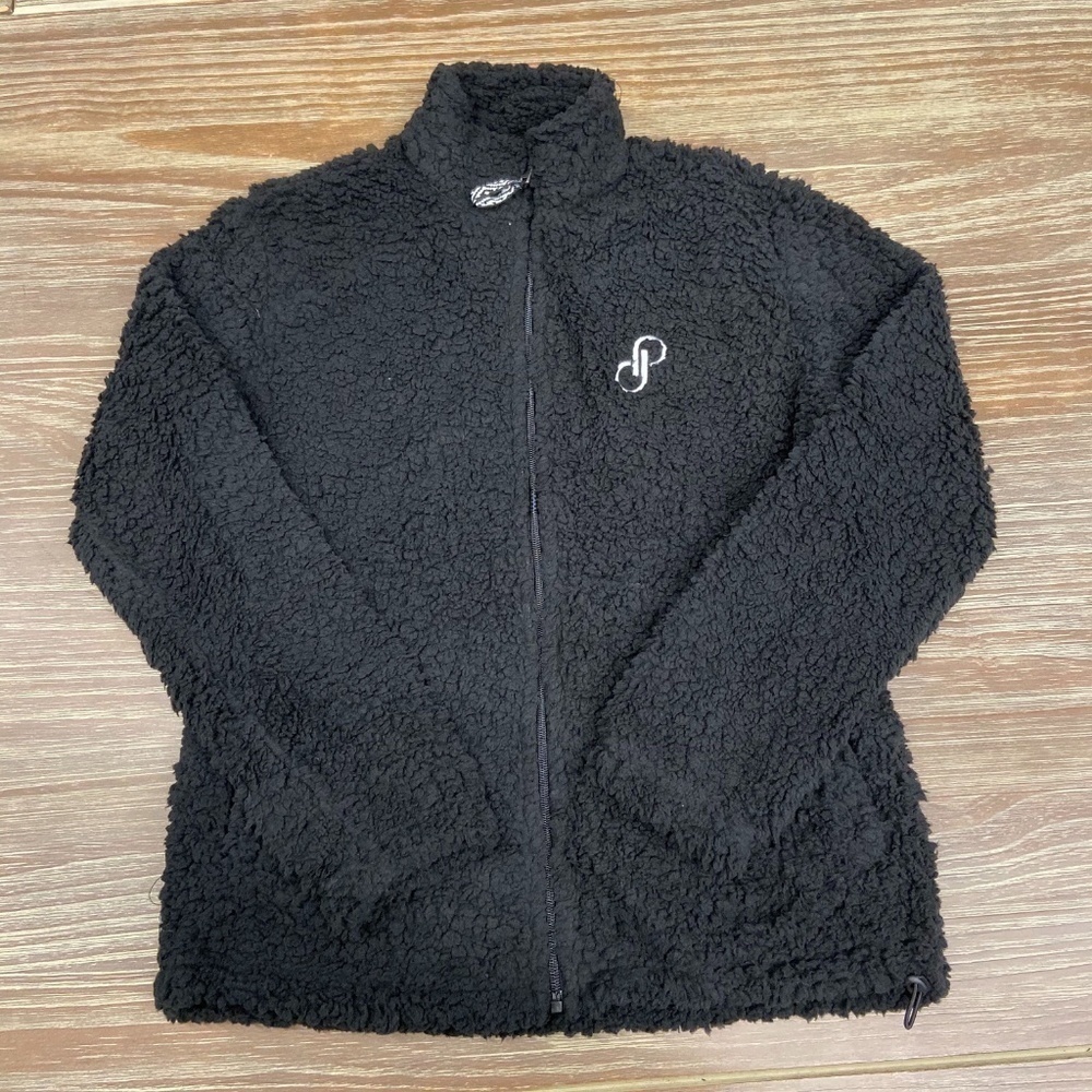 Small- Special Price Black Full Zip Sherpa Sweater - Picture 2 of 3